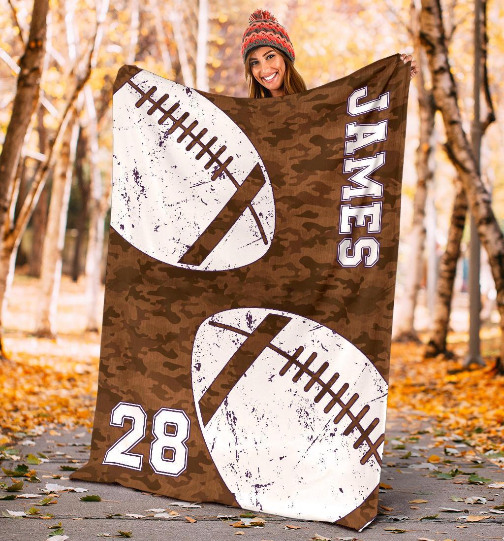 litzzy Personalized Football 2 Balls Collection Fleece Blanket - Tlnh1011202 Quilt Blanket   