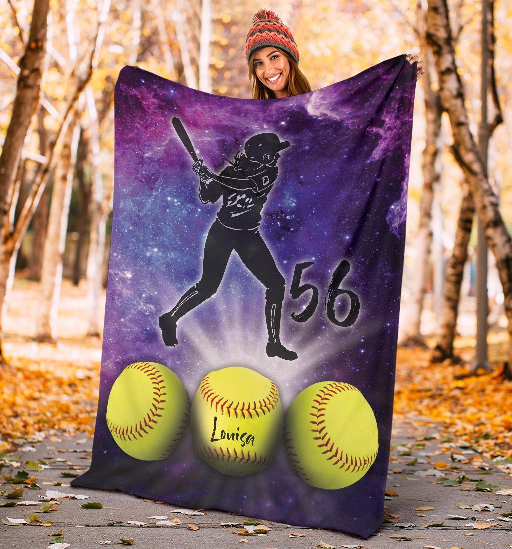 litzzy Personalized Softball Fleece Blanket - Lath2311202Ki Quilt Blanket BATTER 60 X 80 