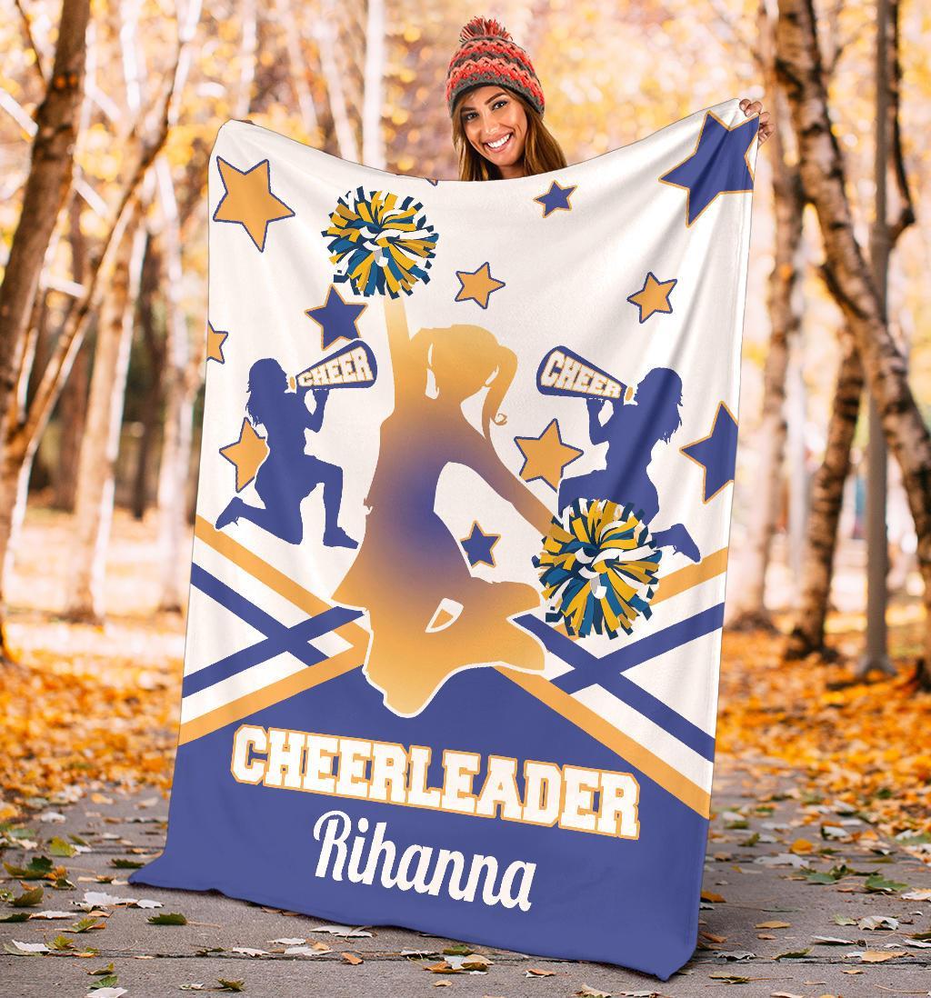 litzzy Personalized Cheerleader Colorful Fleece Blanket - Latg2011201 Quilt Blanket   