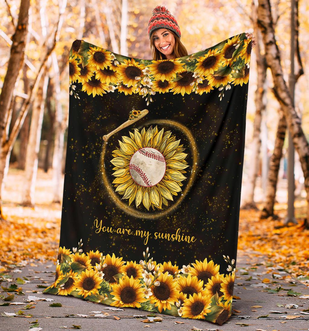 litzzy Baseball - You Are My Sunshine Fleece Blanket Nh200520Ki Quilt Blanket   