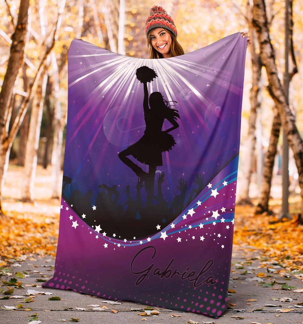 litzzy Personalized Cheerleader Fleece Blanket - Lath1911202Ki Quilt Blanket PURPLE 50 X 60 