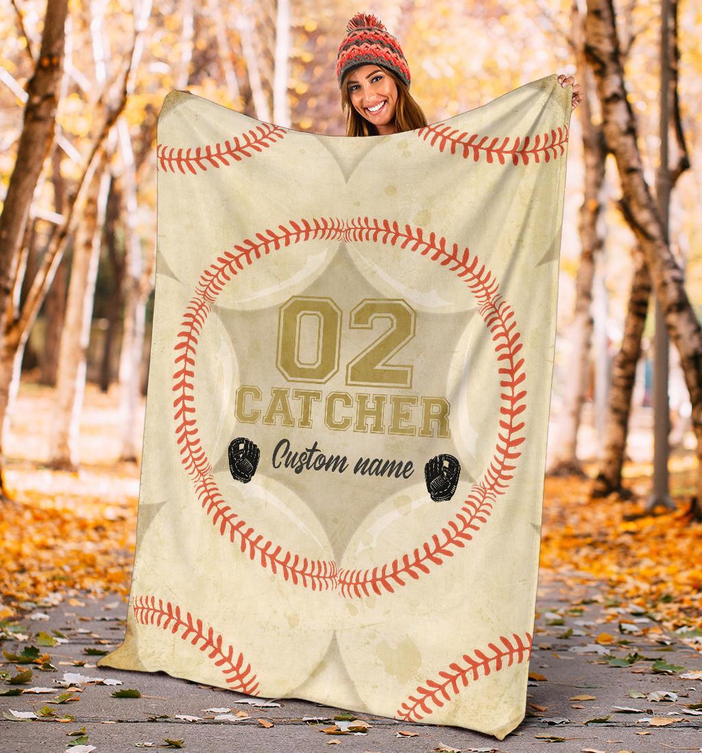 litzzy Personalized Position Baseball Fleece Blanket - Lath0712201 Quilt Blanket   