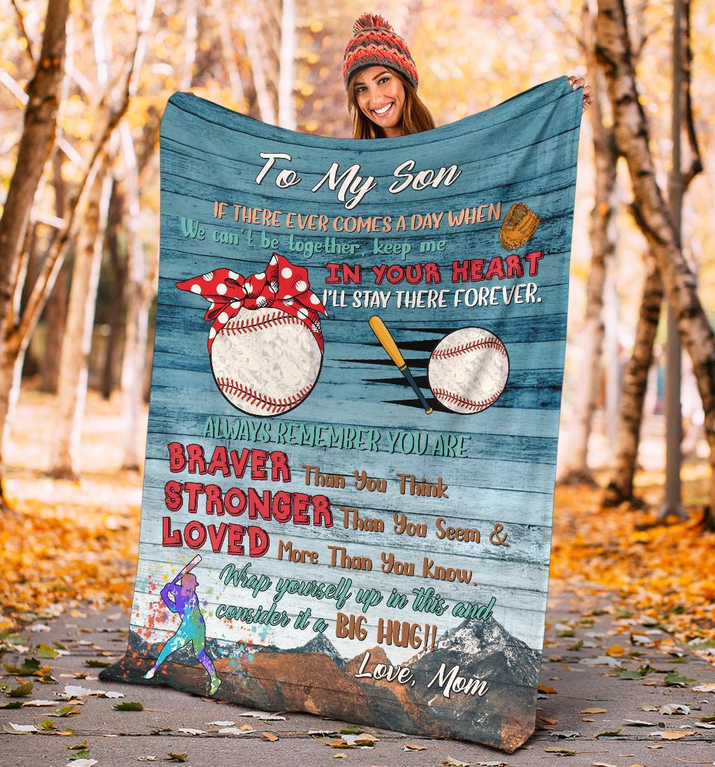 litzzy Personalied Baseball Consider It A Big Hug Fleece Blanket - Nh070820Oh Quilt Blanket   