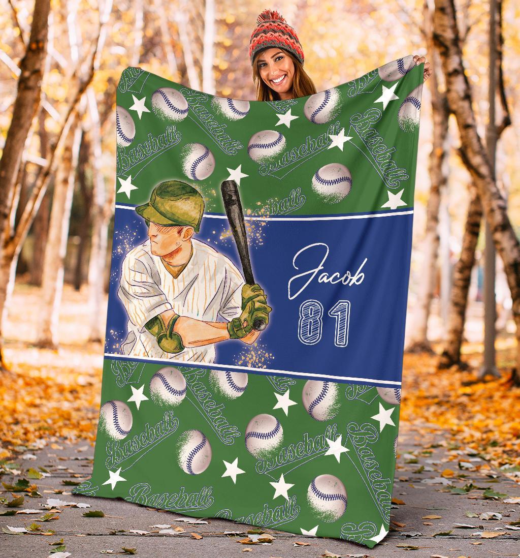 litzzy Personalized Baseball Balls Fleece Blanket - Lath2611202 Quilt Blanket   