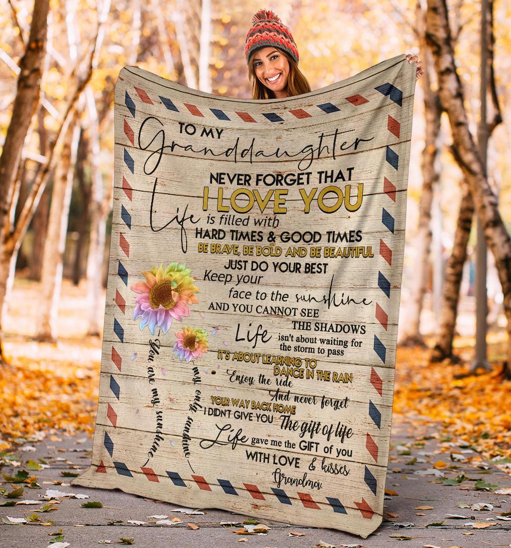 litzzy To My Granddaughter Fleece Blanket Lath0408208 Quilt Blanket   