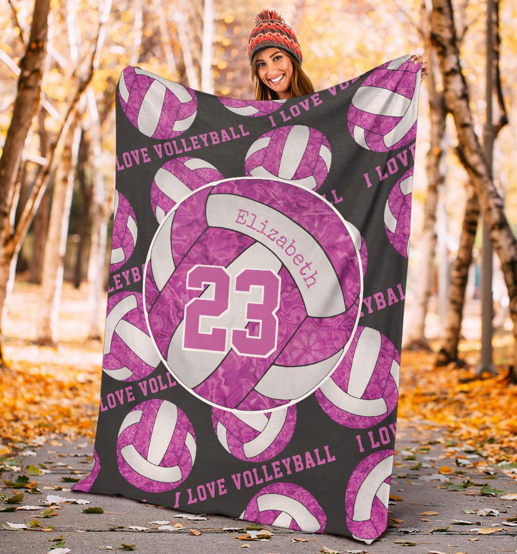 litzzy Hot Pink White - I Love Vlb Collection Fleece Blanket - Ty0611202 Quilt Blanket   