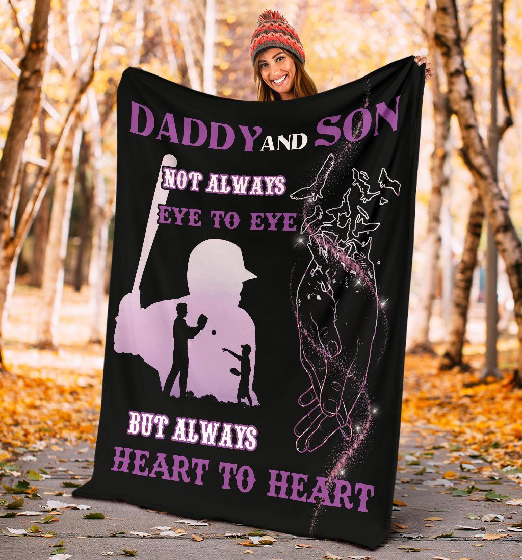 litzzy Baseball Daddy And Son Fleece Blanket - Laci071220 Quilt Blanket   