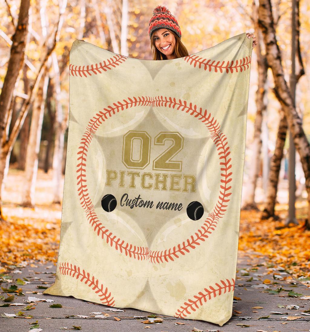 litzzy Personalized Position Baseball Fleece Blanket - Lath0712201 Quilt Blanket   