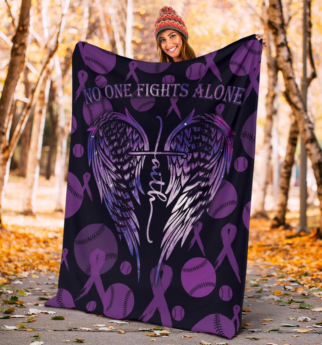 litzzy No One Fights Alone Ball Fleece Blanket - Lath3011203 Quilt Blanket   