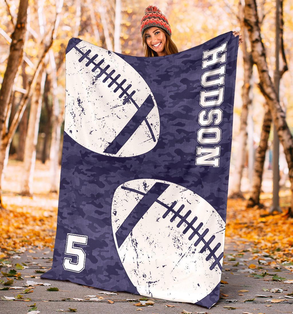 litzzy Personalized Football 2 Balls Collection Fleece Blanket - Tlnh1011202 Quilt Blanket   