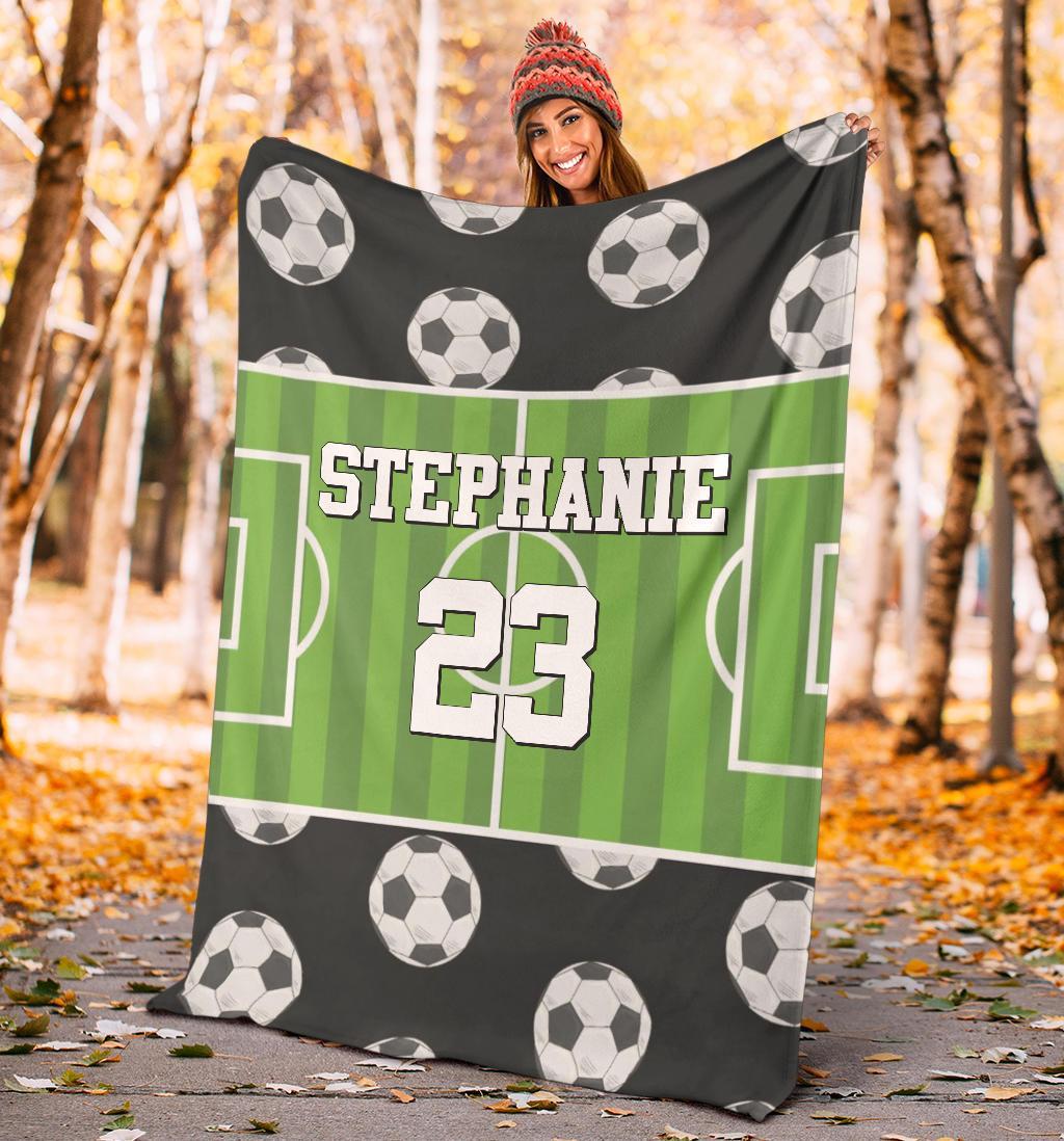 litzzy Personalized Soccer Field Fleece Blanket - Tlnh2111202 Quilt Blanket   