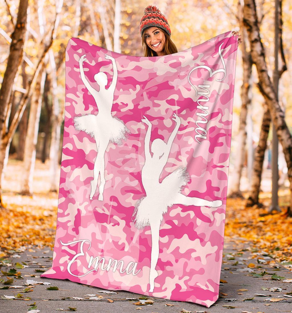 litzzy Personalized Ballet Fleece Blanket - Latg2311201 Quilt Blanket PINK 50 x 60 