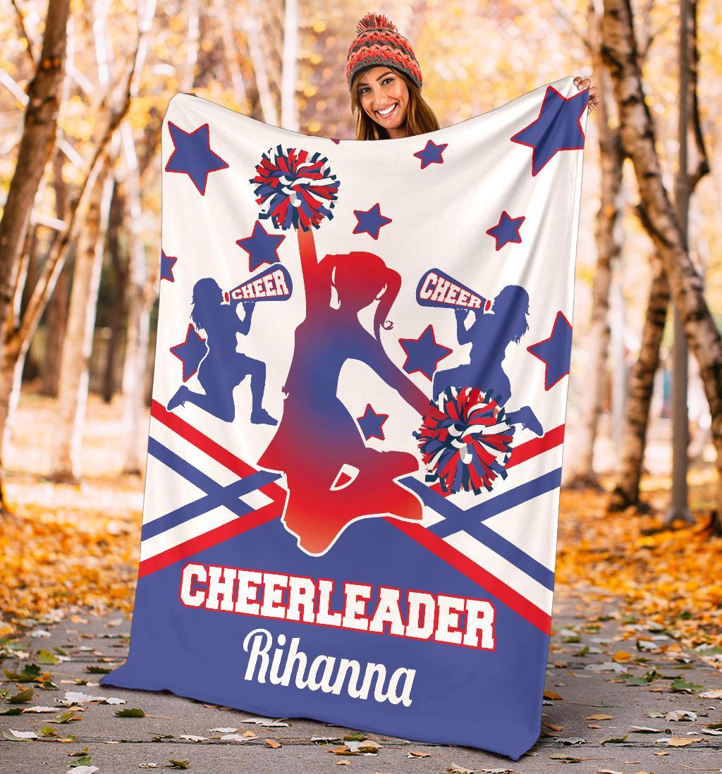 litzzy Personalized Cheerleader Colorful Fleece Blanket - Latg2011201 Quilt Blanket   