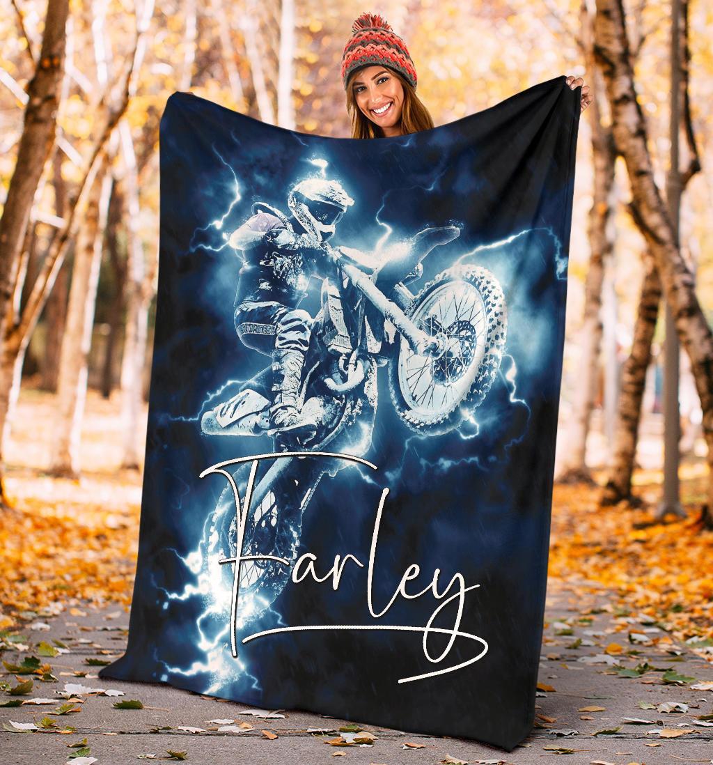 litzzy Personalized Motorcycle Fleece Blanket - Lath1311204 Quilt Blanket   