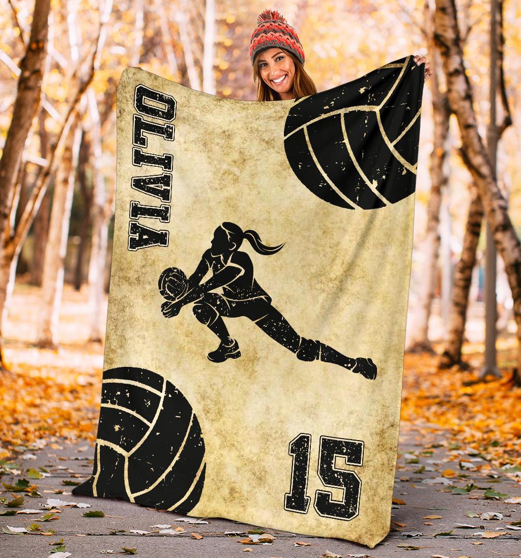 litzzy Personalized Volleyball Player Collection Fleece Blanket - Tlnb0911204Ki Quilt Blanket LIBERO VINTAGE 50 X 60