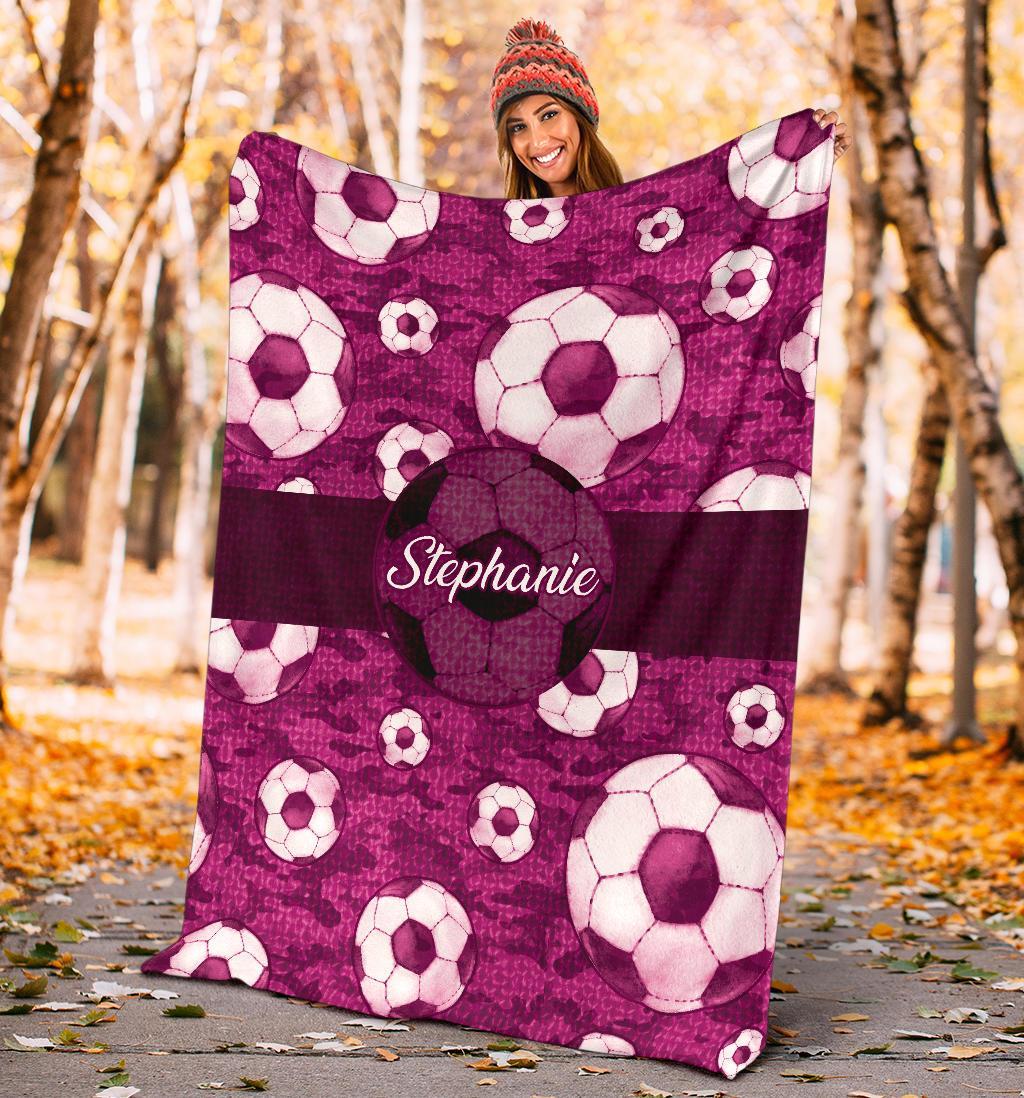 litzzy Personalized Soccer Pattern Texture Fleece Blanket - Nh1411202 Quilt Blanket   