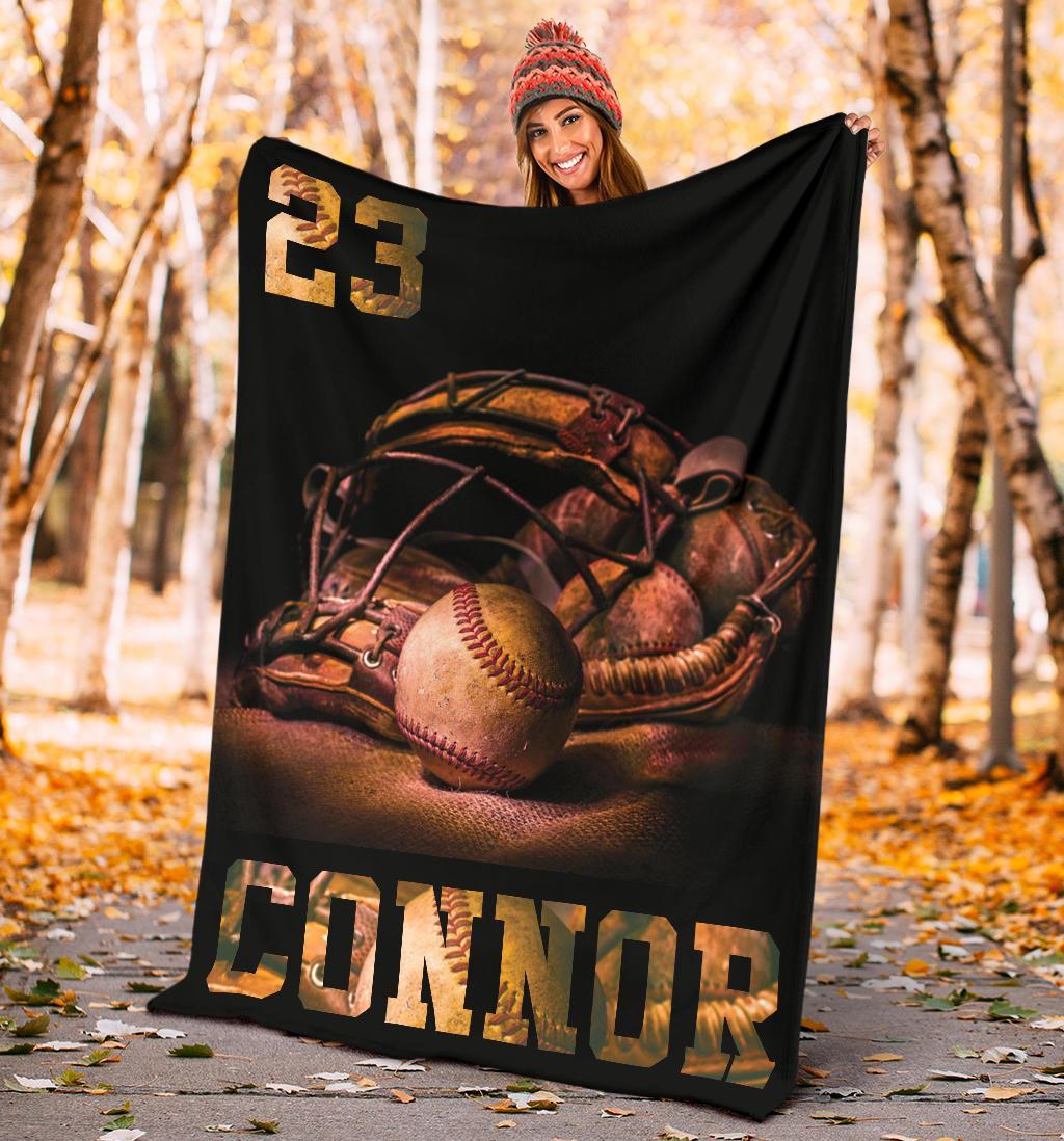 litzzy Personalized Baseball Darkness Fleece Blanket - Tlnb0911202Ki Quilt Blanket   
