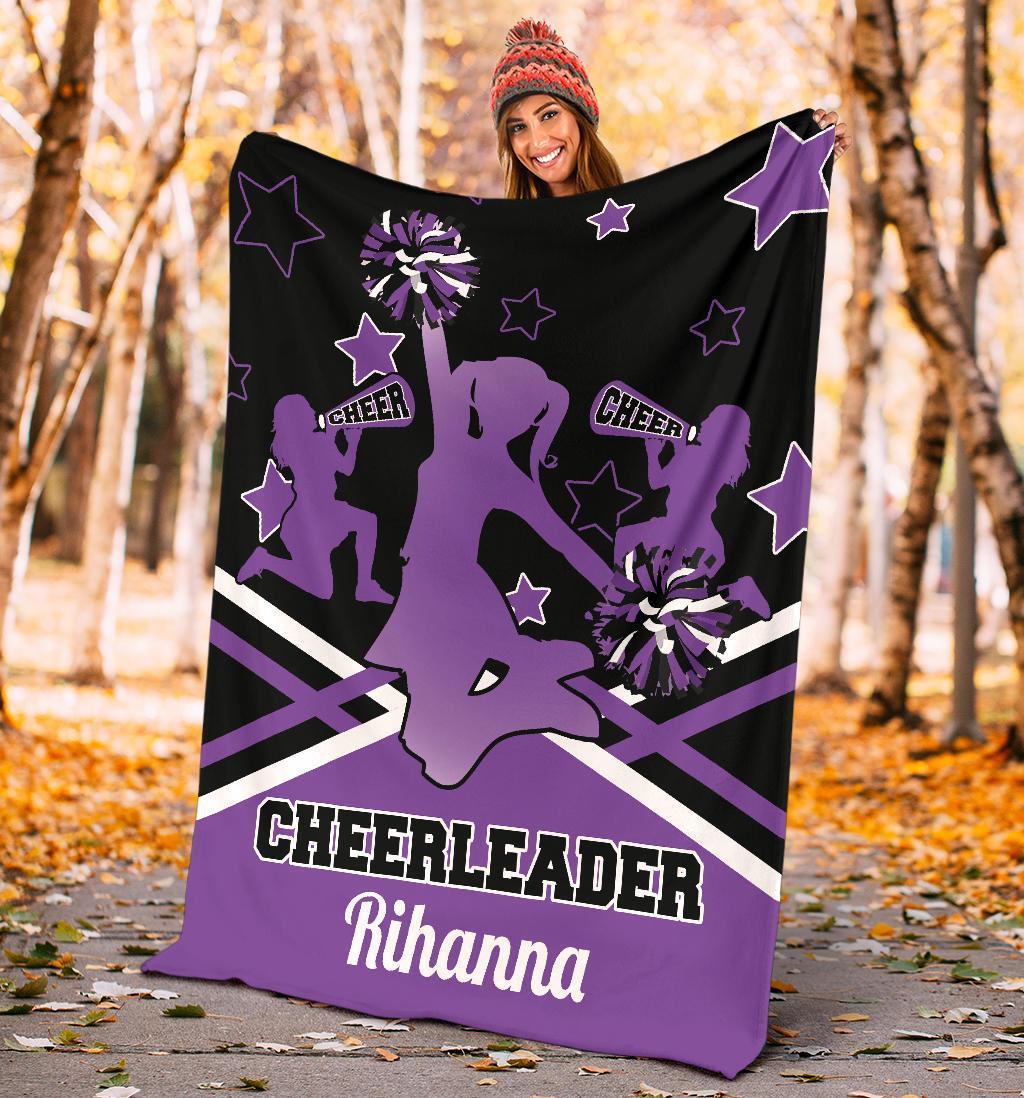 litzzy Personalized Cheerleader Colorful Fleece Blanket - Latg2011201 Quilt Blanket   