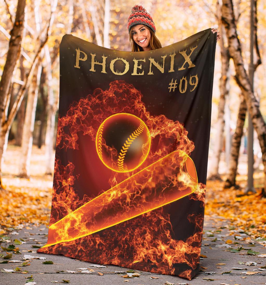 litzzy Personalized Fire Ball Fleece Blanket - Lath2311204 Quilt Blanket   