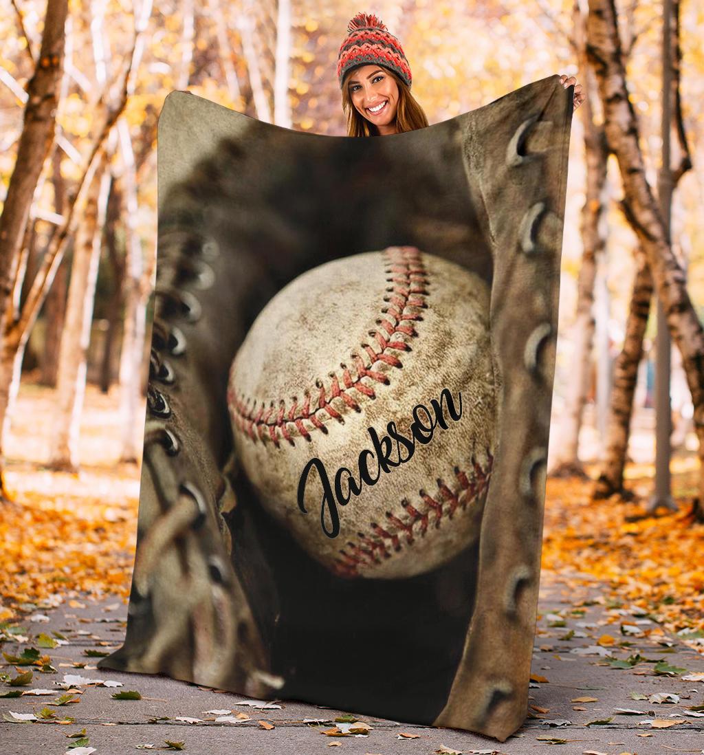 litzzy Personalized Dusty Baseball Fleece Blanket - Nh0712201 Quilt Blanket   