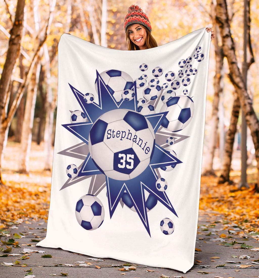 litzzy Personalized Soccer Blowout Fleece Blanket - Tltm2411202 Quilt Blanket   