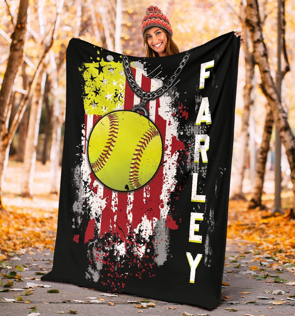 litzzy Personalized Sport Us Flag Fleece Blanket - Lath1011201 Quilt Blanket   