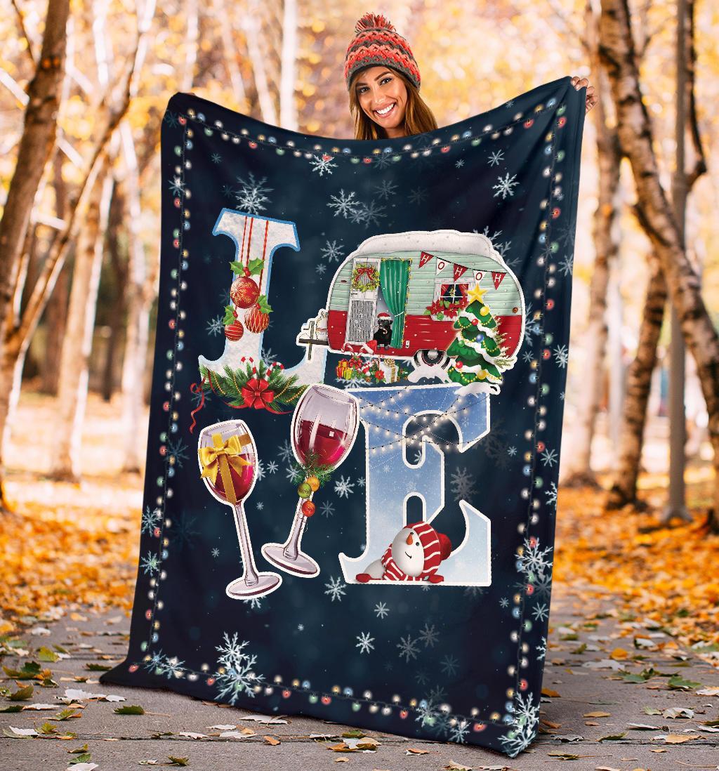 litzzy Camping Christmas Fleece Blanket - Latg1311201Ki Quilt Blanket   