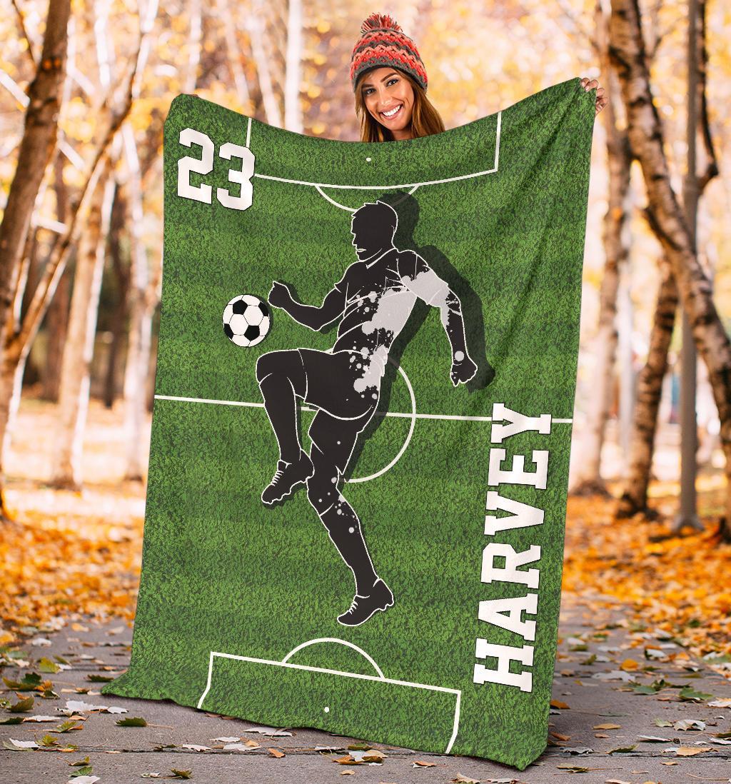 litzzy Personalized Soccer Fleece Blanket - Lath1311203Ki Quilt Blanket   