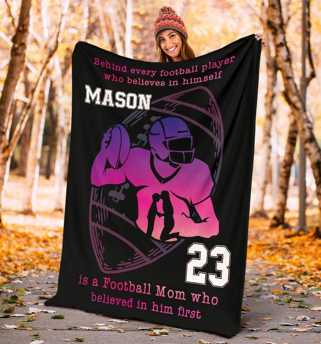 litzzy Personalized Behind Every Football Player Fleece Blanket - Tlty1311202Ki Quilt Blanket   