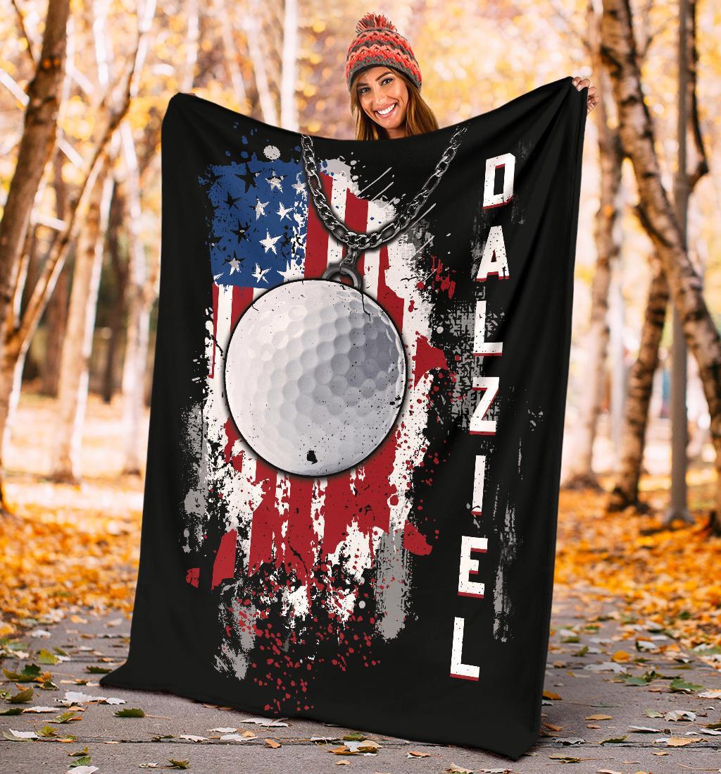 litzzy Personalized Sport Us Flag Fleece Blanket - Lath1011201 Quilt Blanket   
