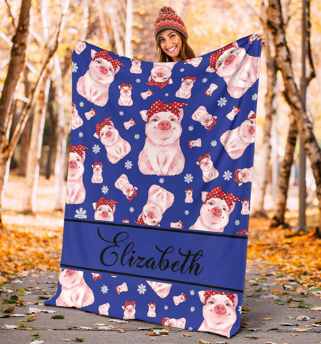 litzzy Personalized Pigs Fleece Blanket - Tlnb1811201 Quilt Blanket   
