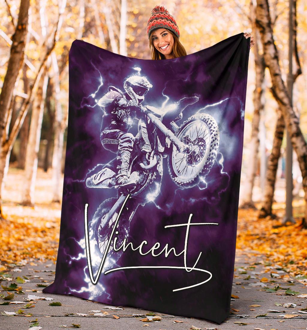 litzzy Personalized Motorcycle Fleece Blanket - Lath1311204 Quilt Blanket   
