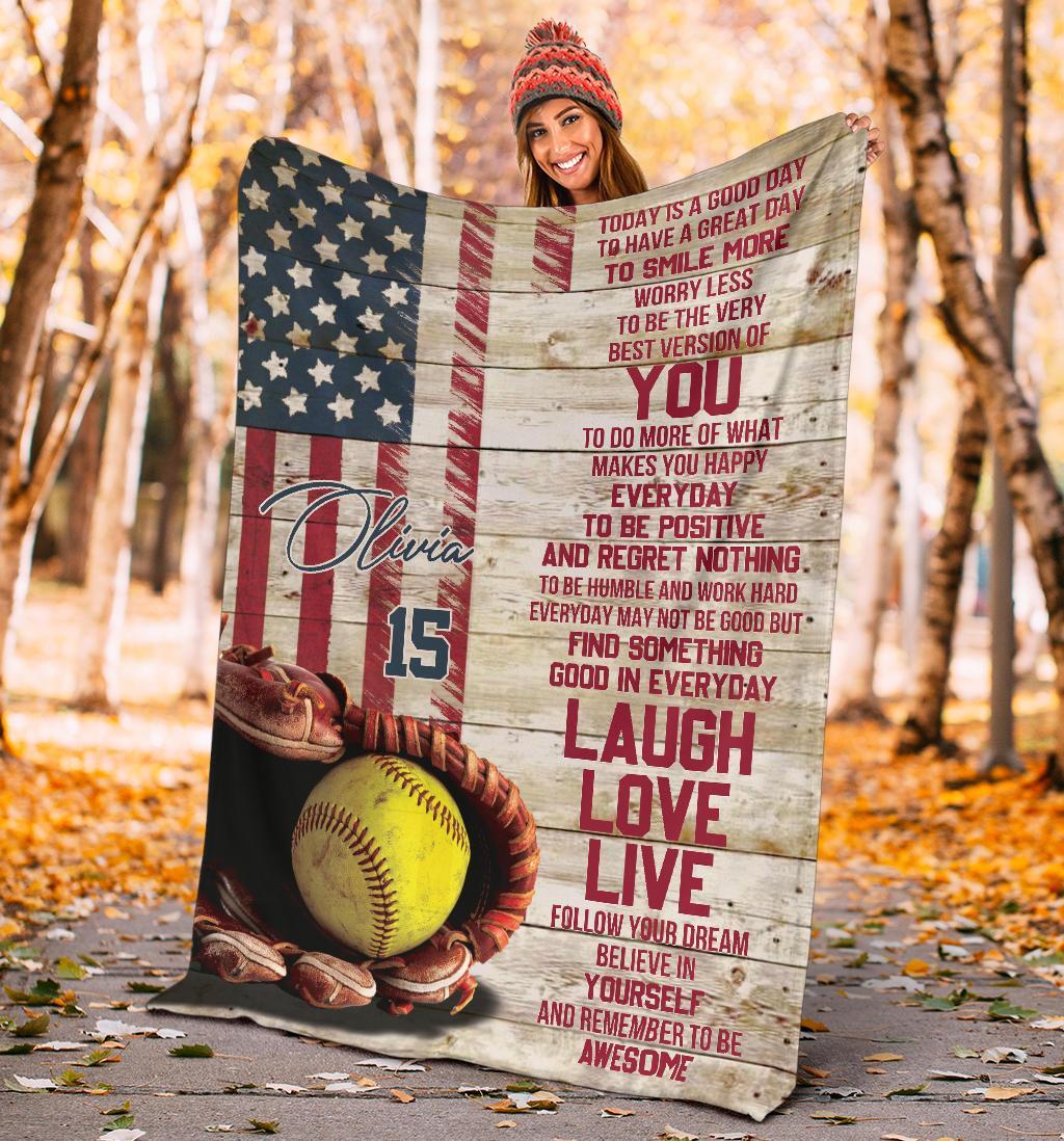 litzzy Personalized Softball Today Is A Good Day - Tlnb2511201 Quilt Blanket   