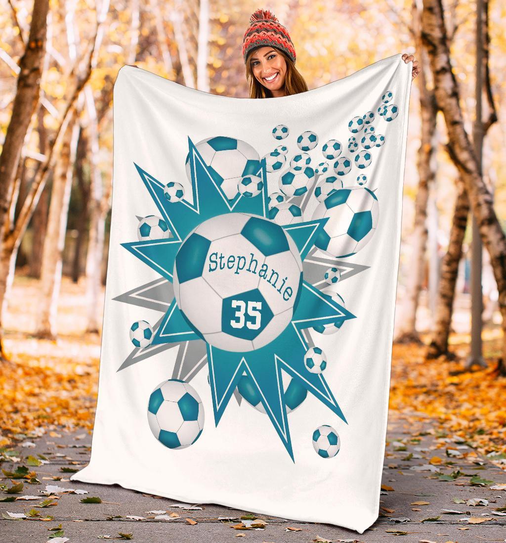 litzzy Personalized Soccer Blowout Fleece Blanket - Tltm2411202 Quilt Blanket   