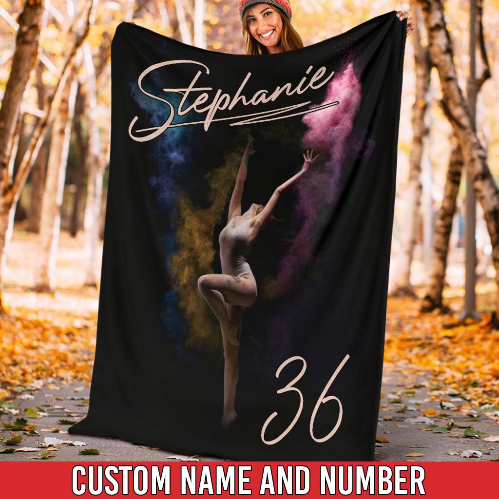 litzzy Personalized Gymnastic Colorful Fleece Blanket - Nh1311202Ki Quilt Blanket 60x80  