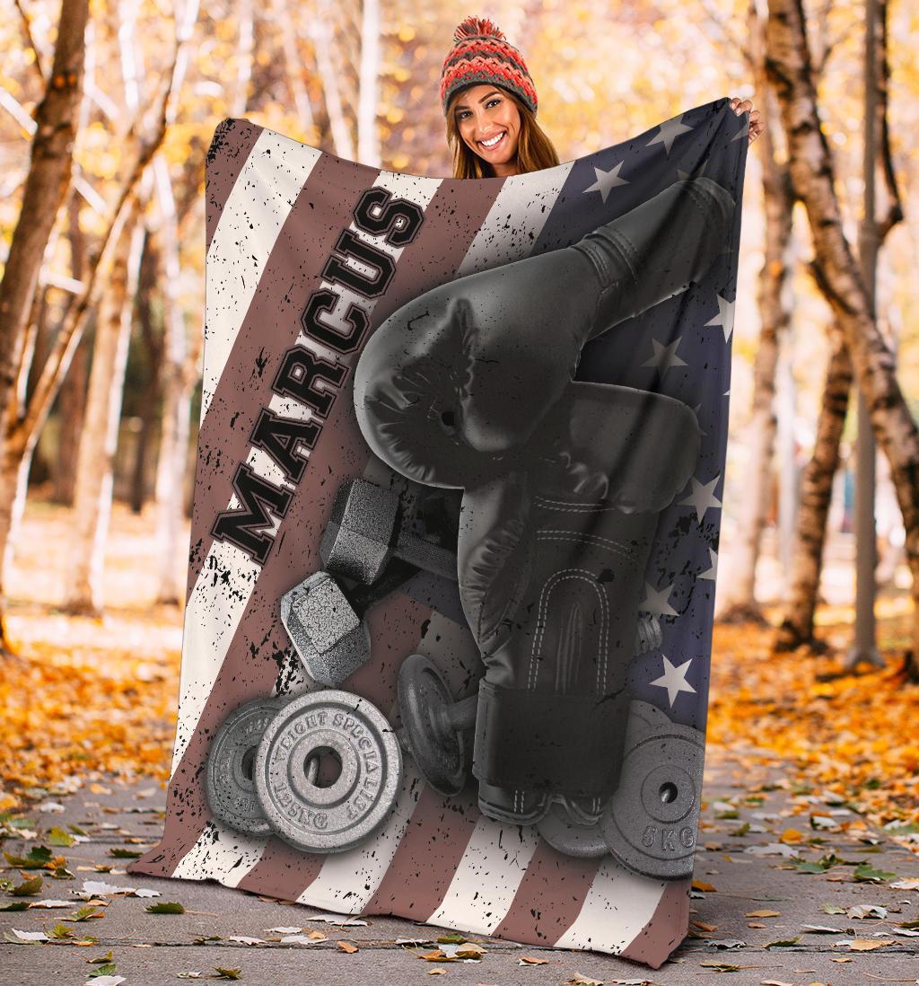 litzzy Personalized Boxing Fleece Blanket - Lath1711203 Quilt Blanket   