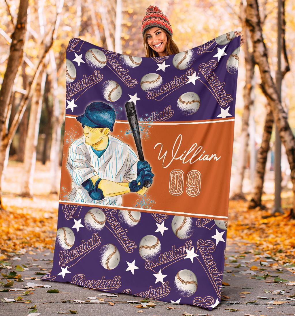 litzzy Personalized Baseball Balls Fleece Blanket - Lath2611202 Quilt Blanket VIOLET 50 X 60 