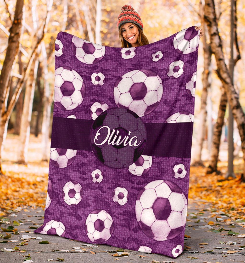 litzzy Personalized Soccer Pattern Texture Fleece Blanket - Nh1411202 Quilt Blanket   
