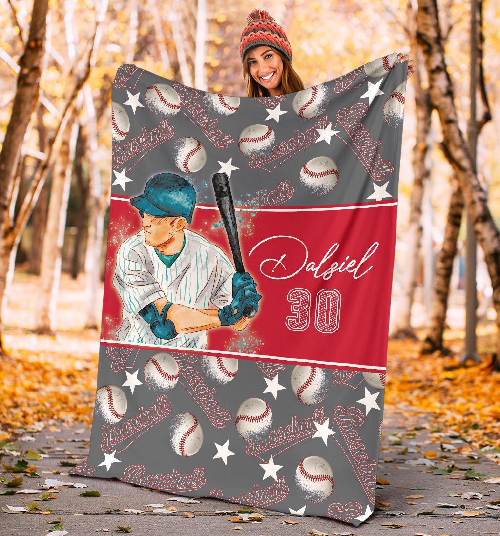litzzy Personalized Baseball Balls Fleece Blanket - Lath2611202 Quilt Blanket SILVER 50 X 60 