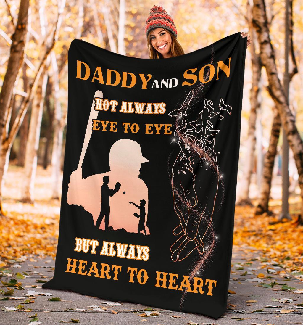 litzzy Baseball Daddy And Son Fleece Blanket - Laci071220 Quilt Blanket   