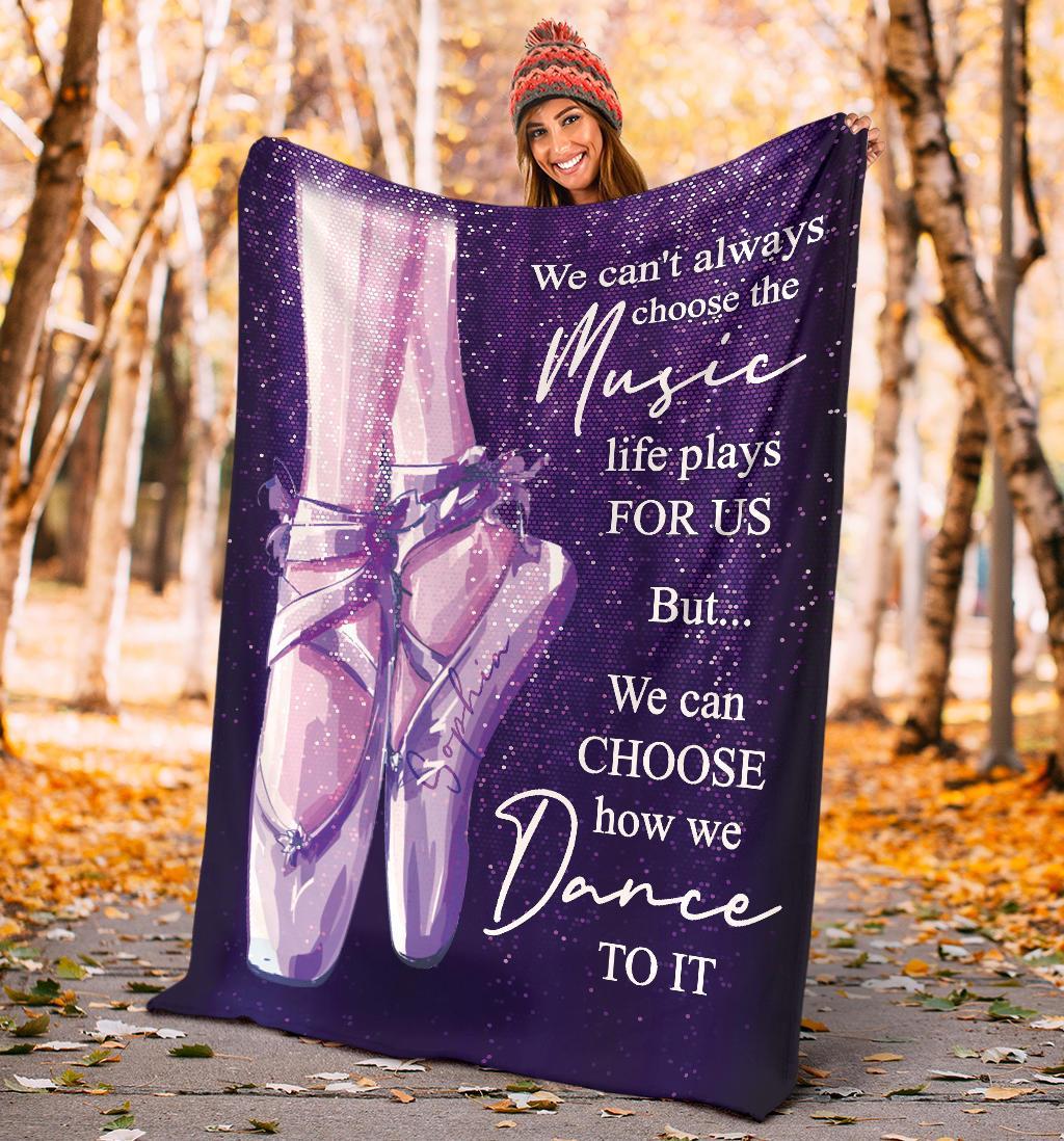 litzzy Personalized Ballet Shoes Fleece Blanket - Tlno1811201 Quilt Blanket   