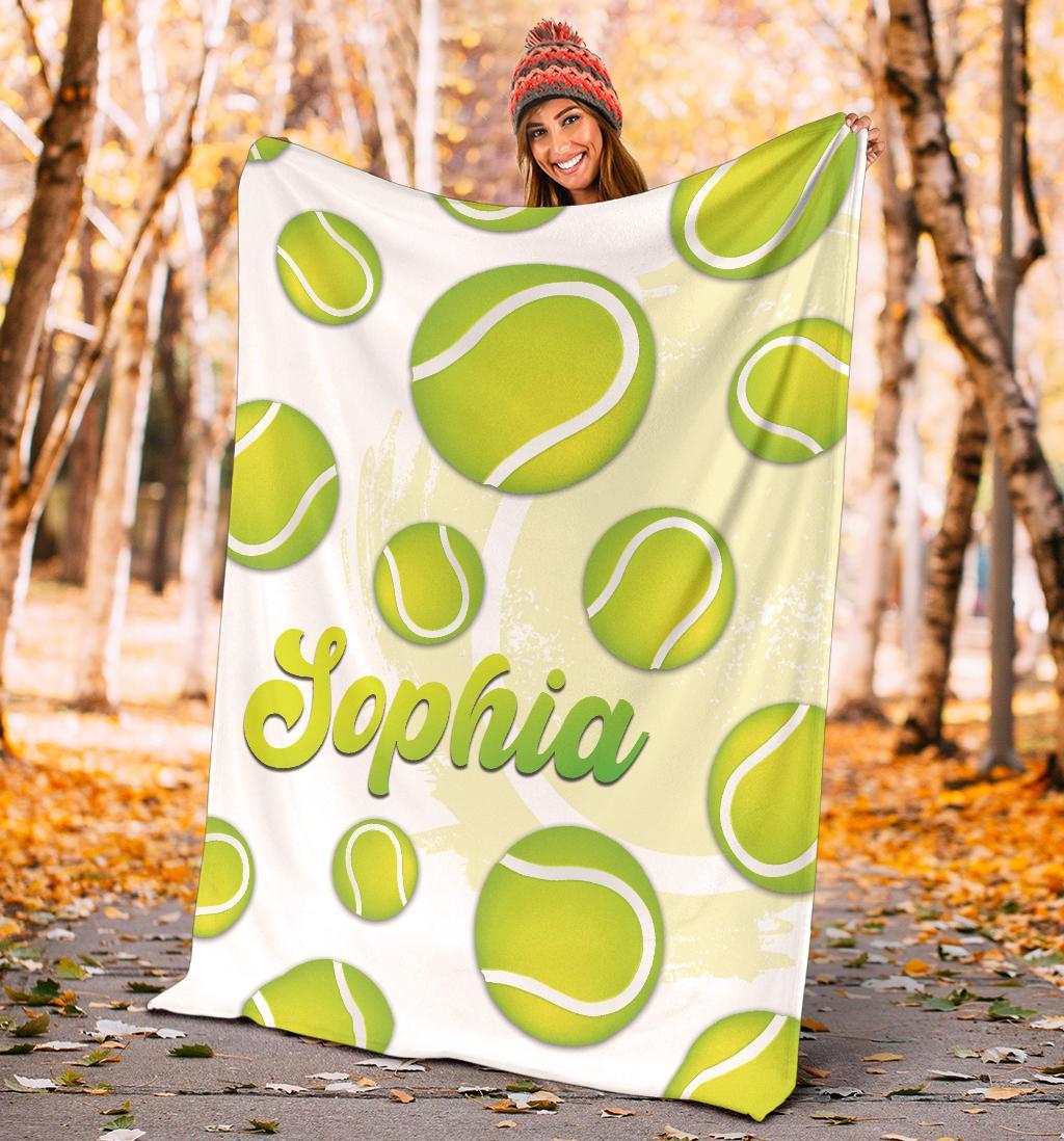 litzzy Personalized Tennis Fleece Blanket - Latg2311202 Quilt Blanket WHITE 50 X 60 