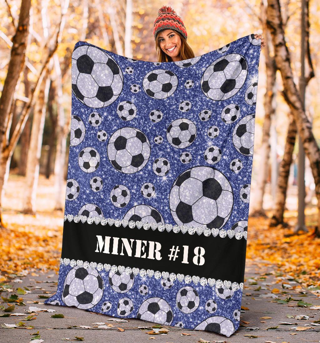 litzzy Personalized Soccer Glitter Fleece Blanket - Tlnh1311203 Quilt Blanket   