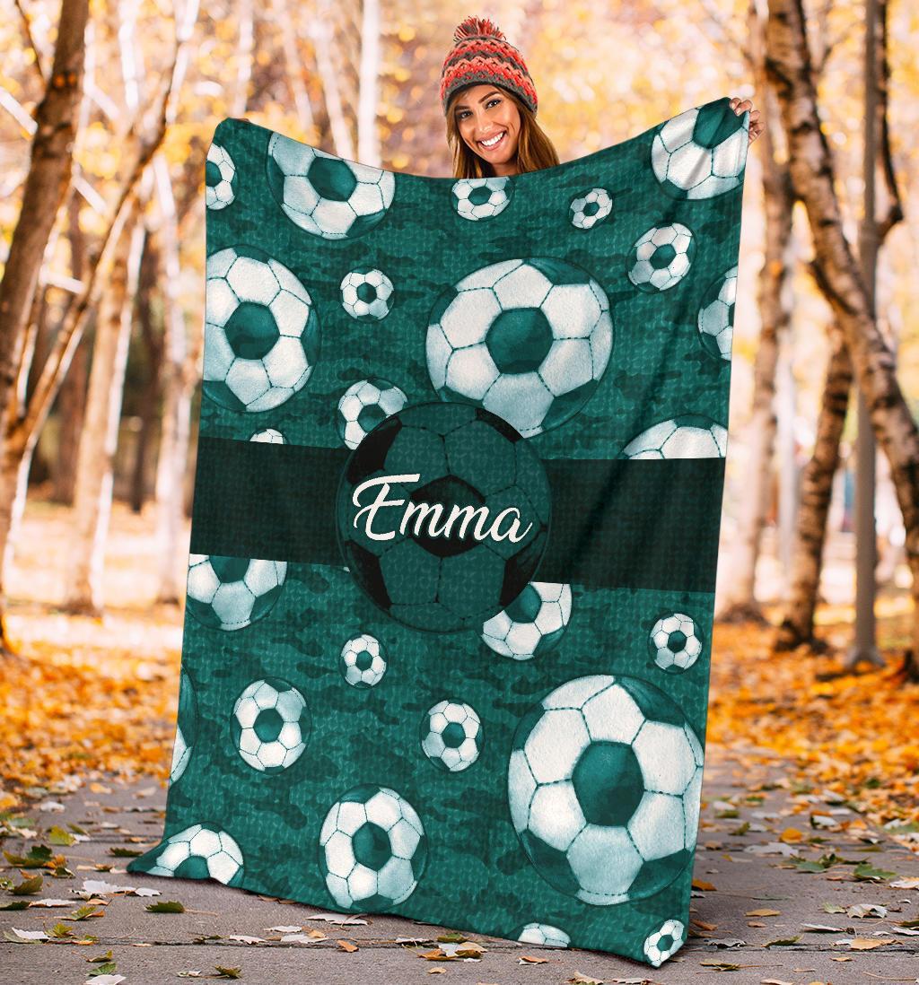 litzzy Personalized Soccer Pattern Texture Fleece Blanket - Nh1411202 Quilt Blanket   