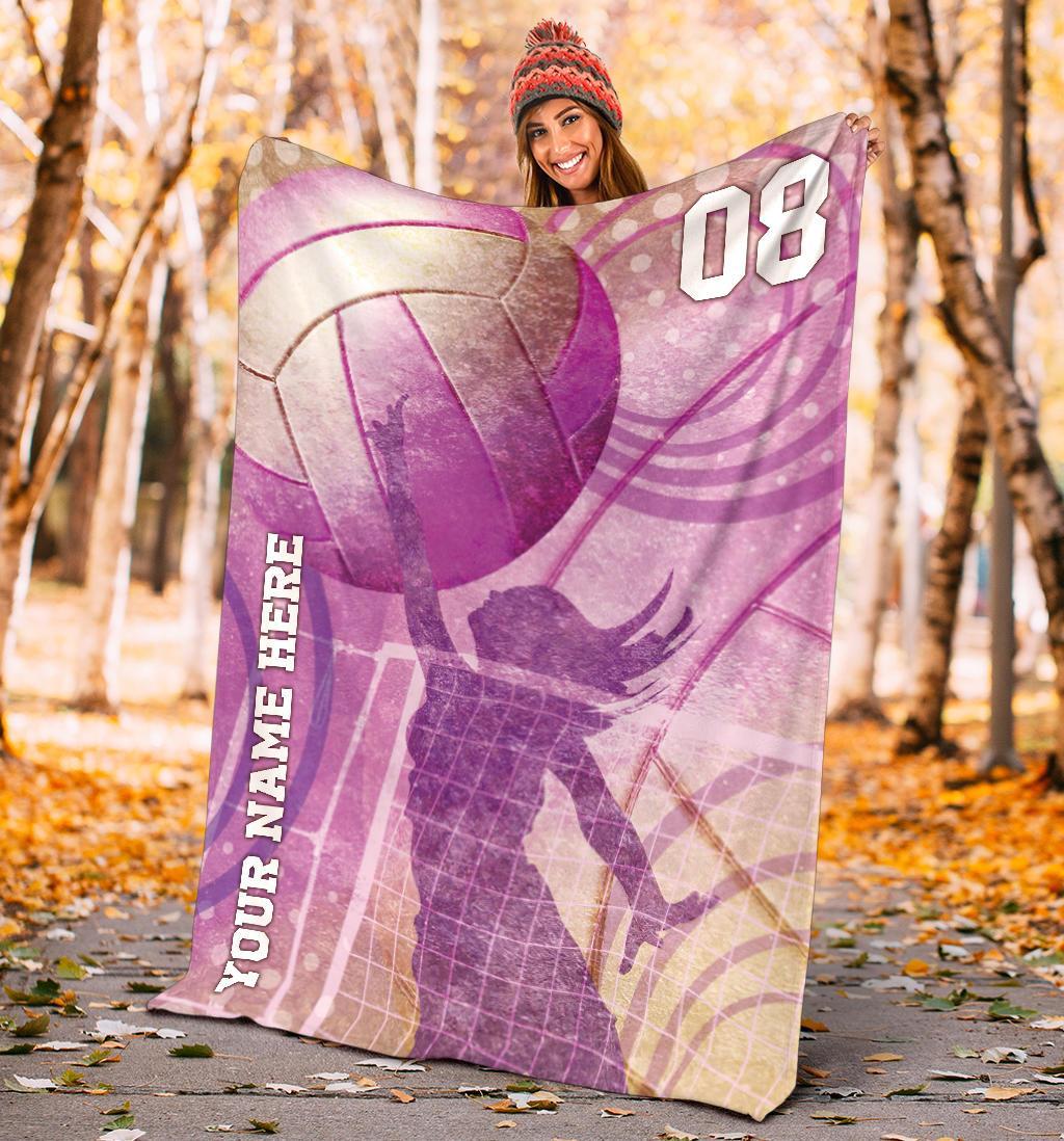 litzzy Personalized Collection Volleyball Girl Fleece Blanket - Tlty0212202 Quilt Blanket   