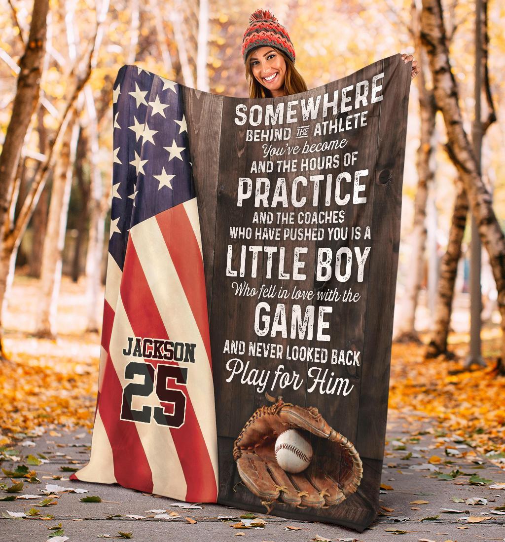 litzzy Personalized Baseball Play For Him Fleece Blanket - Tlno2511201 Quilt Blanket   