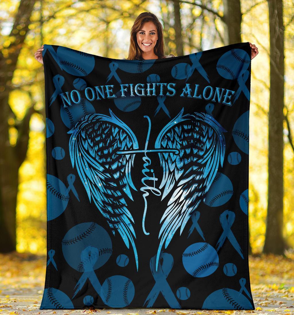 litzzy No One Fights Alone Ball Fleece Blanket - Lath3011203 Quilt Blanket DIABETES AWARENESS 50 X 60 