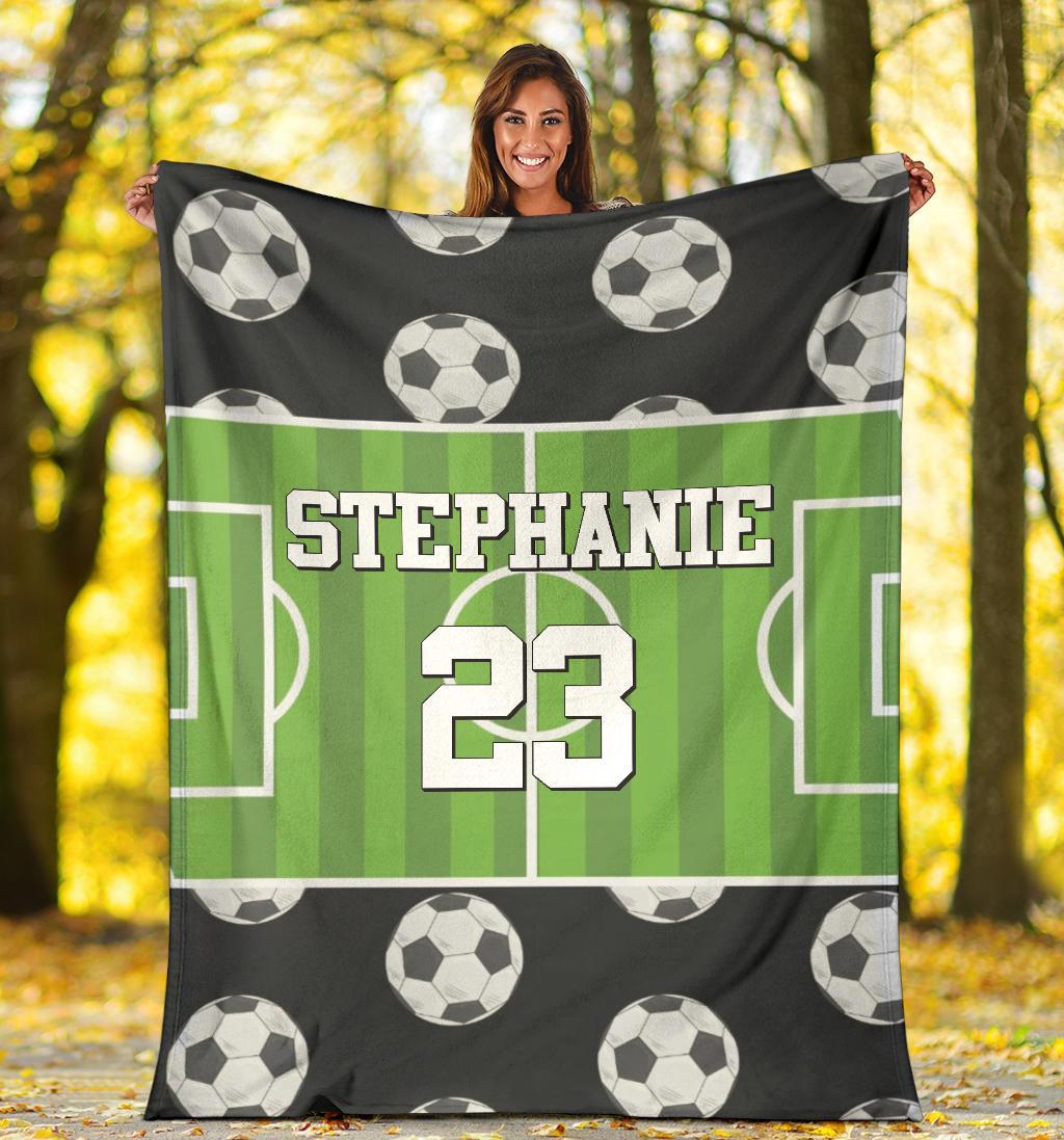 litzzy Personalized Soccer Field Fleece Blanket - Tlnh2111202 Quilt Blanket   