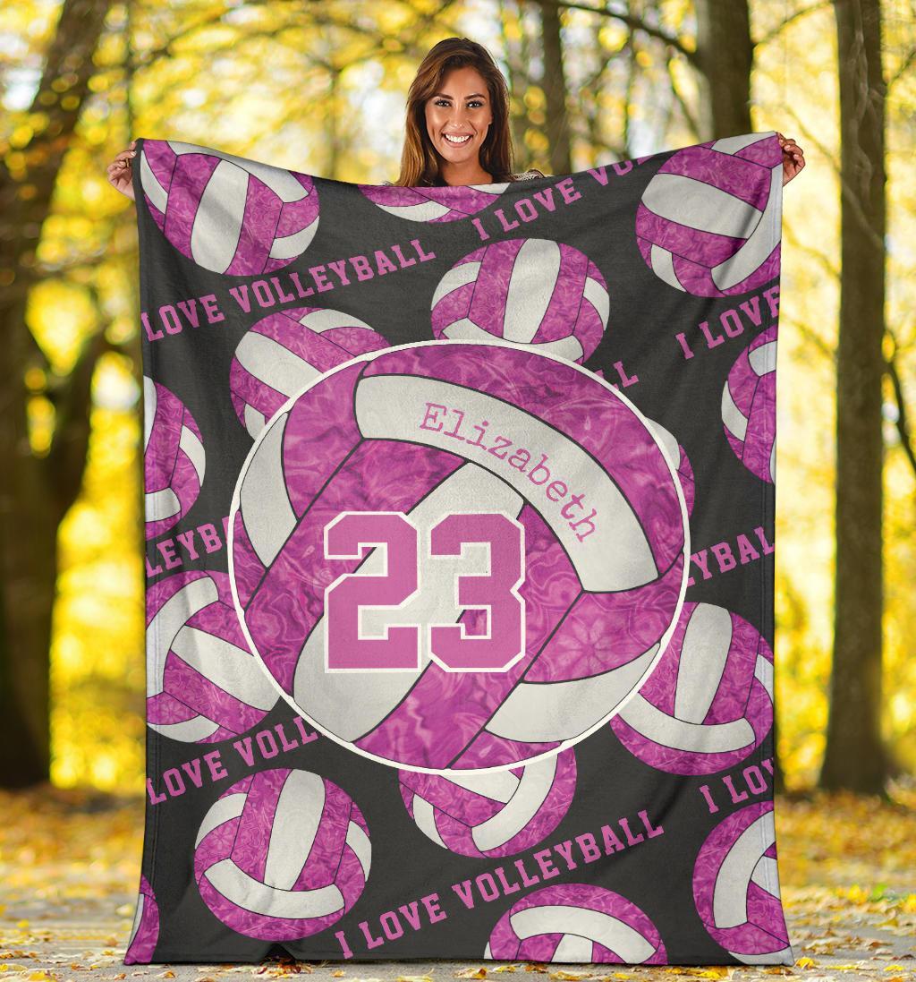 litzzy Hot Pink White - I Love Vlb Collection Fleece Blanket - Ty0611202 Quilt Blanket   