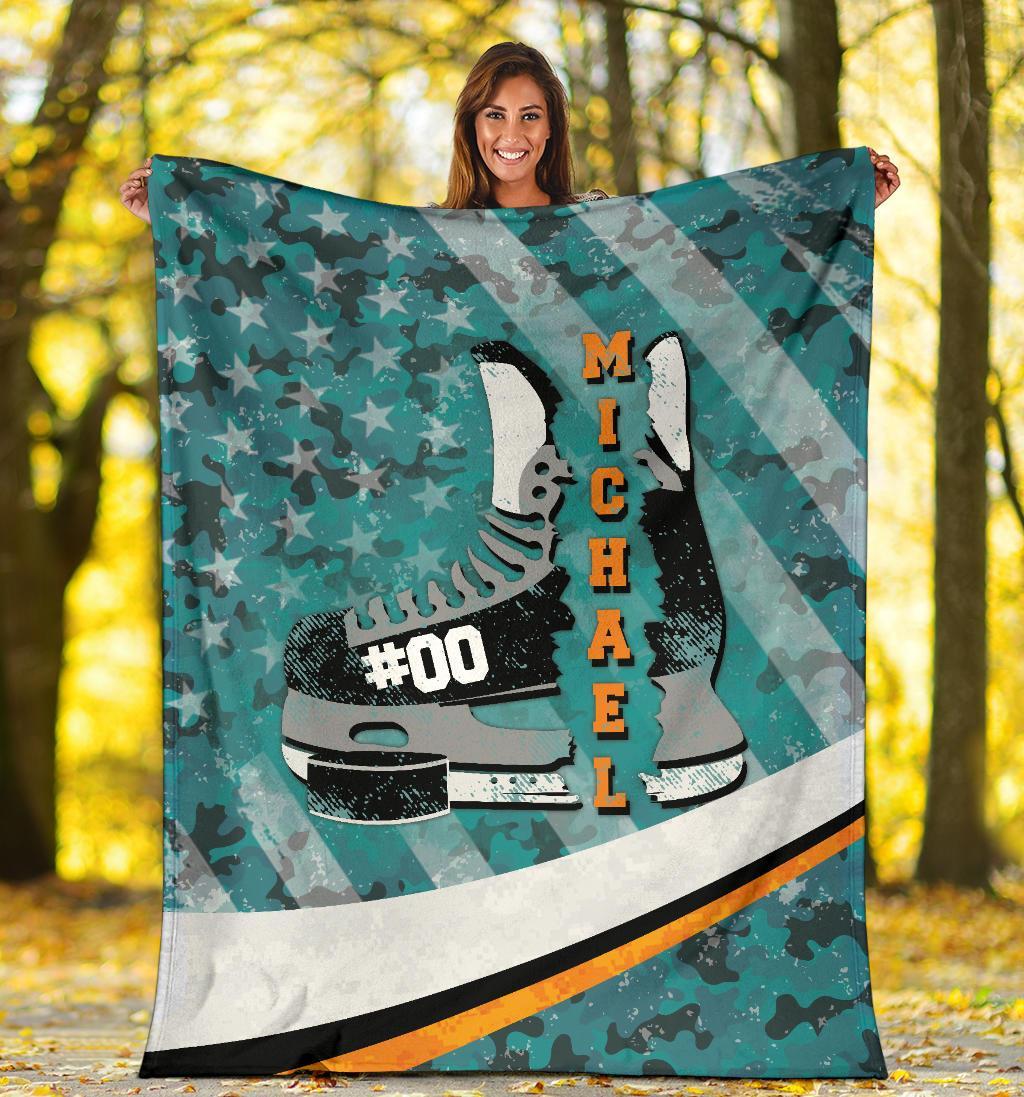 litzzy Personlazied Hockey Crack Fleece Blanket - Lath0911204 Quilt Blanket 2 50 X 60 